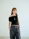 Twisted shoulder top
