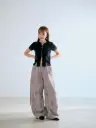 Wash printed 3D pants
