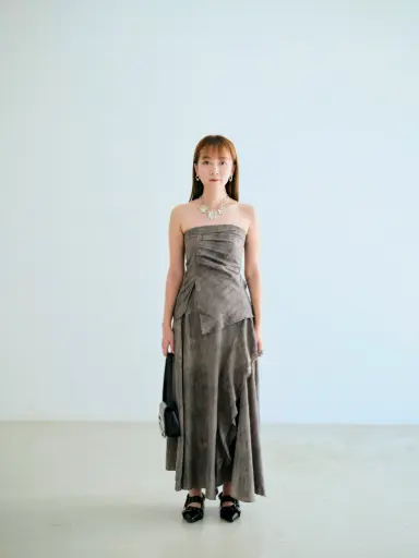 Patina printed tube with skirt